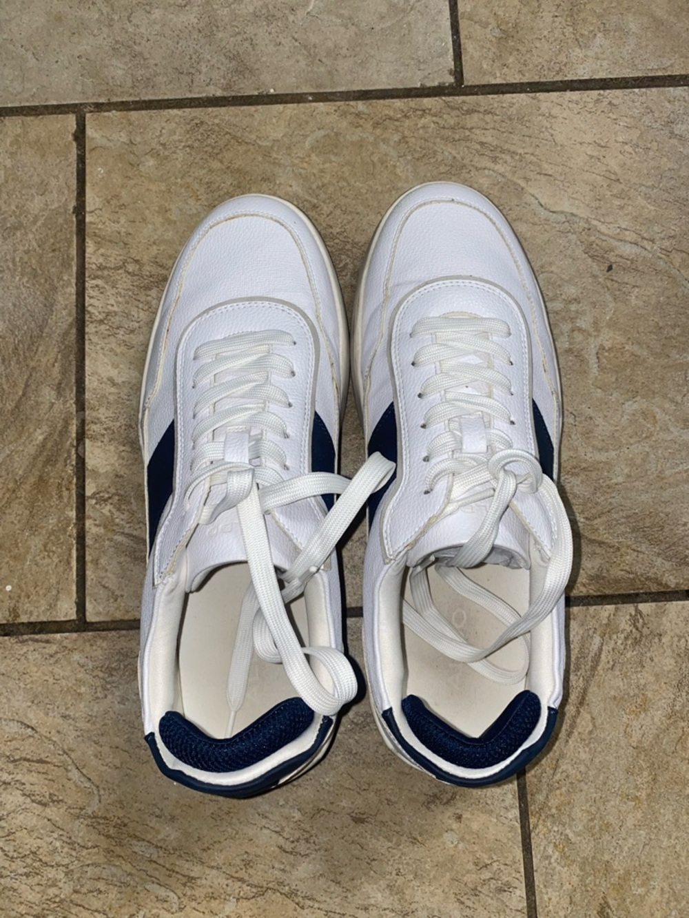 Aldo White and Navy Low-Top Sneakers